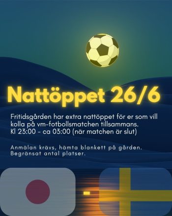 Hörnefors fritidsgård har nattöppet för fotbolls-VM